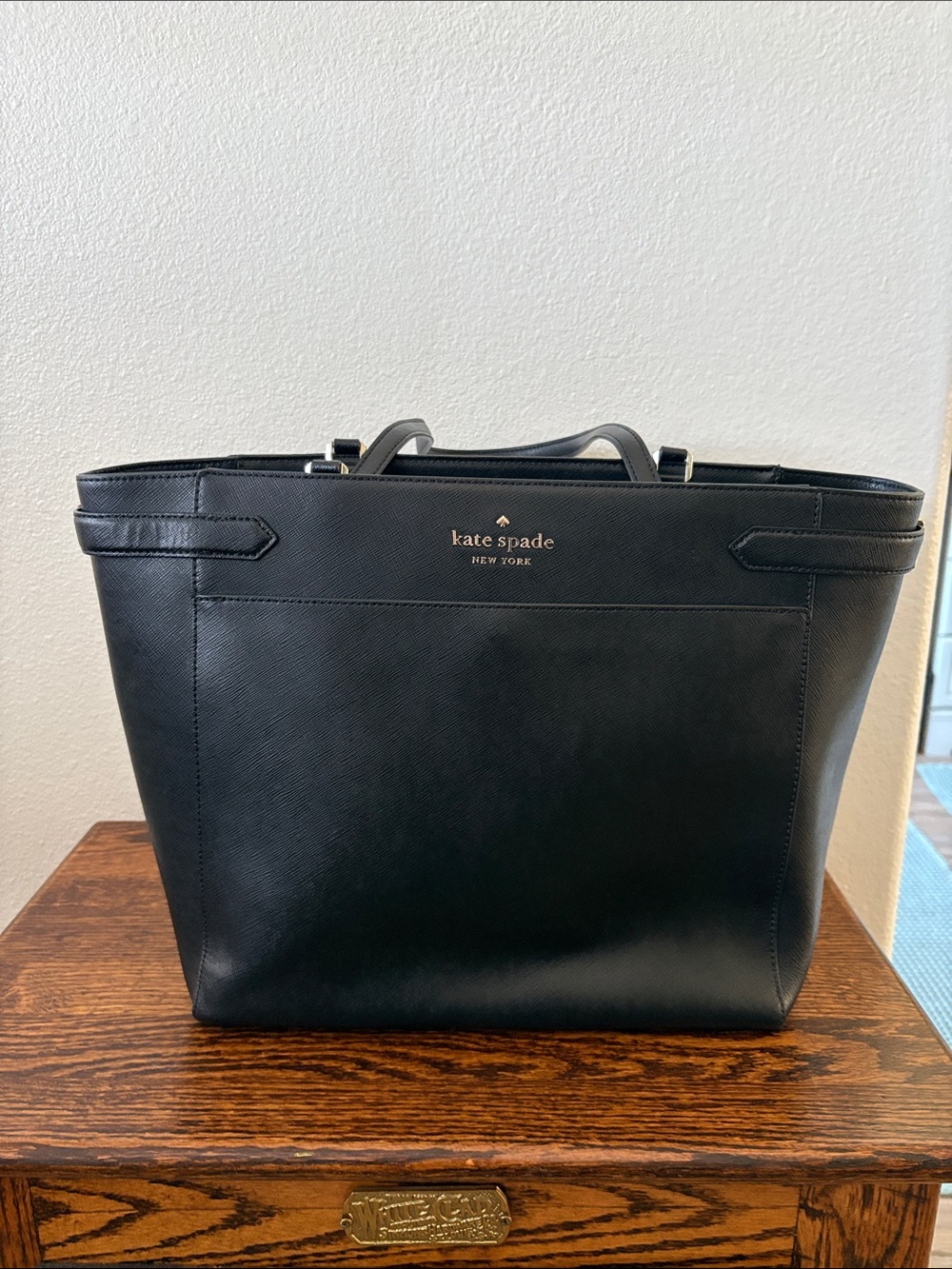 kate spade Black Saffiano Leather Laptop Tote